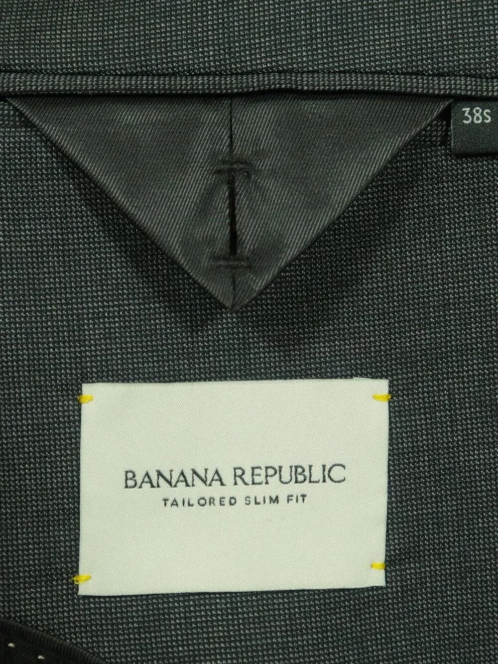 Banana Republic Italian Wool Nailhead Blazer Mens 38S Gray Tailored Slim Fit New